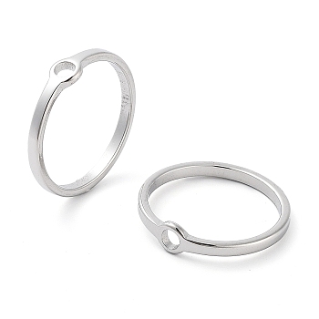 304 Stainless Steel Finger Rings, Hollow Ring, Stainless Steel Color, Inner Diameter: 17mm
