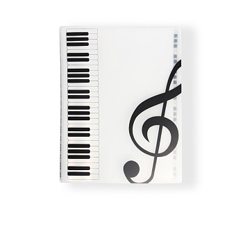 Plastic Piano Sheet Folder, Binder Music Holder, Music Score Organizer, Rectangle, White, 500x315mm, Inner Diameter: 450x302mm, 40 sheets/book