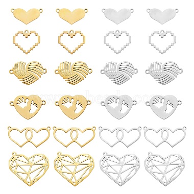 Gunmetal & Golden Heart Stainless Steel Pendants