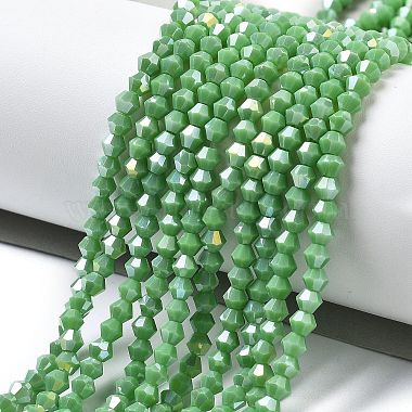 Opaque Solid Color Electroplate Glass Beads Strands(EGLA-XCP0001-12B)-2