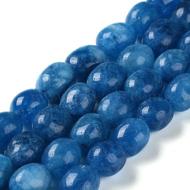 Dodger Blue Oval Malaysia Jade Beads
