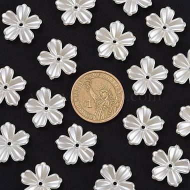 5-Petal Flower ABS Plastic Imitation Pearl Bead Caps(X-OACR-R016-21)-3