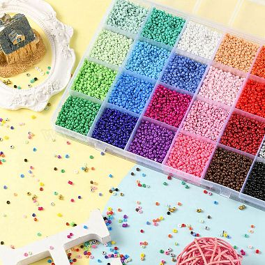312G 24 Color 8/0 Baking Paint Glass Seed Beads(SEED-YW0002-15)-6