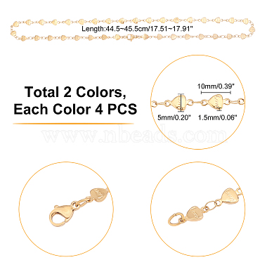 UNICRAFTALE 8Pcs 2 Colors 304 Stainless Steel Chain Necklaces(NJEW-UN0001-32)-5
