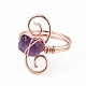 Natural Amethyst Chips with Vortex Finger Ring(RJEW-L082-02RG-04)-3