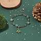 Christmas Tree Enamel Charm Bracelet with Natural Green Aventurine Beaded(BJEW-TA00120-01)-2