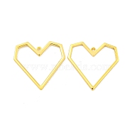 Brass Pendants, Heart, Real 18K Gold Plated, 20x20x1mm, Hole: 1mm(KK-K382-10G)