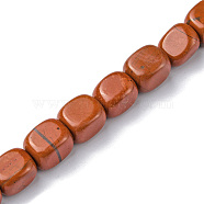 Natural Red Jasper Beads Strands, Cuboid, 8.5~11x7.5~9x7.5~9mm, Hole: 1.2mm, about 20pcs/strand, 7.72~8.74 inch(19.6~22.2cm)(G-F743-02E)