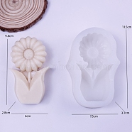 Flower DIY Food Grade Silicone Candle Molds, Aromatherapy Candle Moulds, Scented Candle Making Molds, White, 11.5x7.5x3.7cm(PW-WG34714-02)