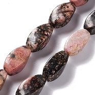 Natural Rhodonite Beads Strands, Twist, 17x8x8mm, Hole: 1mm, about 24pcs/strand, 15.55''(39.5cm)(G-L243A-19)