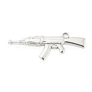 304 Stainless Steel Pendants, Gun Charms, Stainless Steel Color, 16x42.5x2mm, Hole: 2.8mm(STAS-I202-19P)