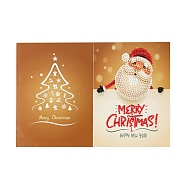 DIY Diamond Painting Greeting Card Kits, including Paper Card, Paper Envelope, Resin Rhinestones, Diamond Sticky Pen, Tray Plate and Glue Clay, Santa Claus, Paper: 180x260mm, 1pc(DIAM-PW0001-185C)
