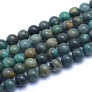 Natural Chrysocolla Beads Strands, Round, 8~8.5mm, Hole: 0.8mm, about 50pcs/strand, 15.55 inch(39.5cm)(G-L552H-12)
