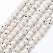 Natural Yellow Jade Beads, Imitation Bodhi, Round, Beige, about 6mm in diameter, hole: 0.8mm, about 66pcs/strand, 16 inch(GSR6mmC192)
