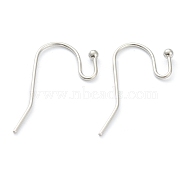 316 Surgical Stainless Steel Earring Hooks, Ear Wire, Stainless Steel Color, 21x12mm, 22 Gauge, Pin: 0.6mm(STAS-M288-04P)