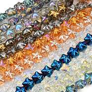 Electroplate Glass Beads Strands, Starfish, Mixed Style, Mixed Color, 16.5x17.5x11.5mm, Hole: 1.4mm, about 40pcs/strand, 25.20 inch(64cm)(EGLA-G037-07A)