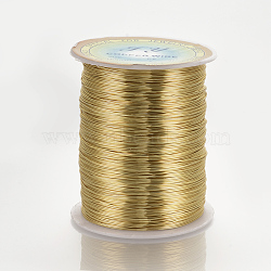Round Copper Wire for Jewelry Making, Light Gold, 20 Gauge, 0.8mm, about 524.93 Feet(160m)/roll(CWIR-Q005-0.8mm-01)