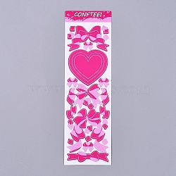 Bowknot Ribbon Pattern Decorative Labels Stickers, DIY Handmade Scrapbook Photo Albums, Deep Pink, 165x50x0.5mm, Pattern: 4~45mm(DIY-L037-B03)