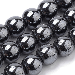 Non-magnetic Synthetic Hematite Beads Strands, Round, 8mm, Hole: 1mm, about 50pcs/strand, 15.7 inch(G-S259-44-8mm)