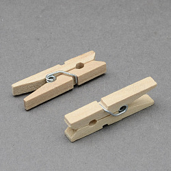 Wooden Craft Pegs Clips, Wheat, 35x7mm, 50pcs/bag(AJEW-S035-35mm)