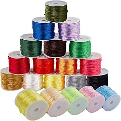 Nylon Thread, Mixed Color, 1.5mm, about 15m/roll, 20rolls/set(NWIR-PH0001-21-WH)