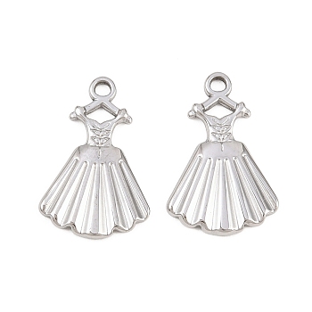 304 Stainless Steel Pendants, Dress Charms, Stainless Steel Color, 20.5x13.5x1.5mm, Hole: 1.6mm