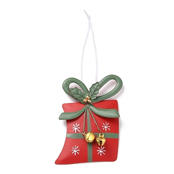 Christmas Theme Iron Big Pendant Decoration, Hemp Rope Christmas Tree Party Hanging Ornaments, Box, 163mm