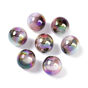 Gradient Color Resin Beads, Pearlized, Round, Black, 16mm, Hole: 2.5mm