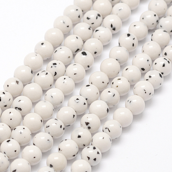 Natural Yellow Jade Beads, Imitation Bodhi, Round, Beige, about 6mm in diameter, hole: 0.8mm, about 66pcs/strand, 16 inch