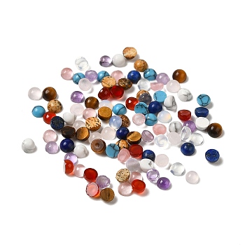 Natural & Synthetic Gemstone Dome/Half Round Cabochons, 3x2mm