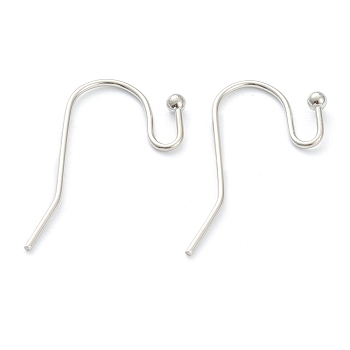 316 Surgical Stainless Steel Earring Hooks, Ear Wire, Stainless Steel Color, 21x12mm, 22 Gauge, Pin: 0.6mm