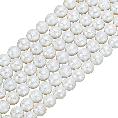 3 Strands Wrinkle Textured Shell Pearl Beads Strands(BSHE-ME0001-02)-1