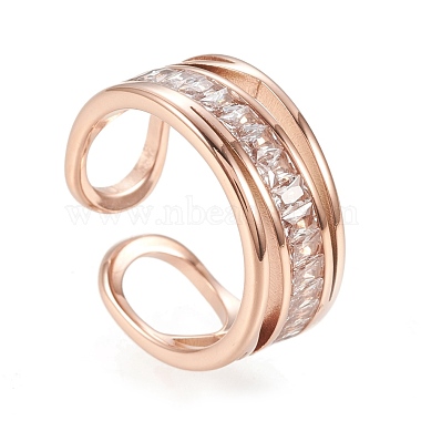 Clear Stainless Steel+Cubic Zirconia Finger Rings