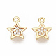 Brass Micro Pave Cubic Zirconia Charms(X-KK-T050-32G-NF)-1