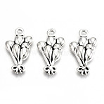 Tibetan Style Alloy Pendants, Lead Free & Cadmium Free, Balloon, Antique Silver, 21.5x12.5x2.5mm, Hole: 1.6mm, about 500pcs/500g(TIBE-S323-069AS-RS)