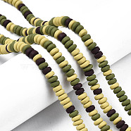 Handmade Polymer Clay Beads Strands, for DIY Jewelry Crafts Supplies, Flat Round, Pale Goldenrod, 6~7x3mm, Hole: 1.5mm, about 113~116pcs/strand, 15.55 inch~16.14 inch(39.5~41cm)(CLAY-N008-008W)