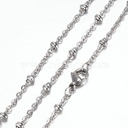 304 Stainless Steel Cable Chain Necklaces, with Lobster Claw Clasps, Stainless Steel Color, 19.8 inch(50.5cm)(STAS-P101-34P)