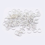 925 Sterling Silver Open Jump Rings, Round Rings, Silver, 6x1mm, Inner Diameter: 4mm(X-STER-F036-02S-1x6mm)