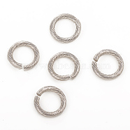 304 Stainless Steel Jump Ring, Open Jump Rings, Stainless Steel Color, 12x2mm, Inner Diameter: 8mm, 12 Gauge(STAS-G224-23P-04)