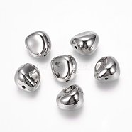 CCB Plastic Beads, Nuggets, Platinum, 17x16x13mm, Hole: 2mm(CCB-F004-05P)