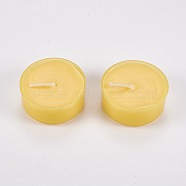 Natural Butter Lamp Candle, With Plastic Cover, Yellow, 37x18mm, 28pcs/box(DIY-WH0043-01)