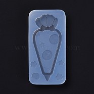 Piping Bag Shape DIY Silicone Molds, Resin Casting Molds, For UV Resin, Epoxy Resin Jewelry Making, White, Orange Pattern, 88x43x11mm(DIY-I080-01F)