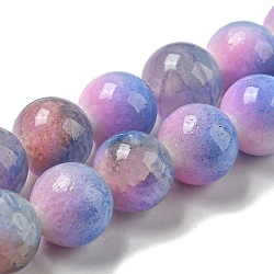 Dyed Natural Jade Beads Strands, Round, Plum, 8mm, Hole: 1.2mm, about 49pcs/strand, 15.55 inch(39.5cm)(G-F764-02E)