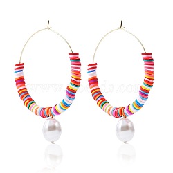Colorful Clay Hoop Earrings(JF2291-3)