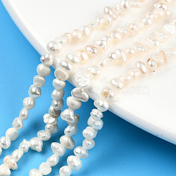 Natural Cultured Freshwater Pearl Beads Strands, Wonderful Mother's Day Gift Ideas, Oval, Two sides Polished, Seashell Color, 2.5~3.5x3.5~5.5x2~3.5mm, Hole: 0.7mm, about 108~109pcs/strand, 13.70 inch~13.78 inch(34.8~35cm)(PEAR-N014-03B)
