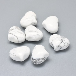 Natural Howlite Heart Palm Stone, Pocket Stone for Energy Balancing Meditation, 20~21x25~25.5x13~14mm(X-G-F637-11J)