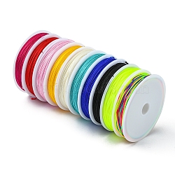 10 Rolls 10 Colors Nylon Thread, Chinese Knotting Cord, Mixed Color, 0.8mm, about 10 yards(9.14m)/roll, 1 roll/color(NWIR-YW0001-03M)