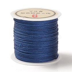 50 Yards Nylon Chinese Knot Cord, Nylon Jewelry Cord for Jewelry Making, Marine Blue, 0.8mm(NWIR-C003-01A-19)
