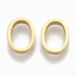 304 Stainless Steel Pendants, Golden, Letter, Letter.O, 12x10x3mm, Hole: 1.8mm(STAS-T041-10G-O)
