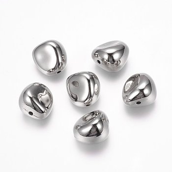 CCB Plastic Beads, Nuggets, Platinum, 17x16x13mm, Hole: 2mm